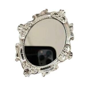 NWT Vintage Style Mirror Phone Grip Silver Ornate Aesthetic Stand